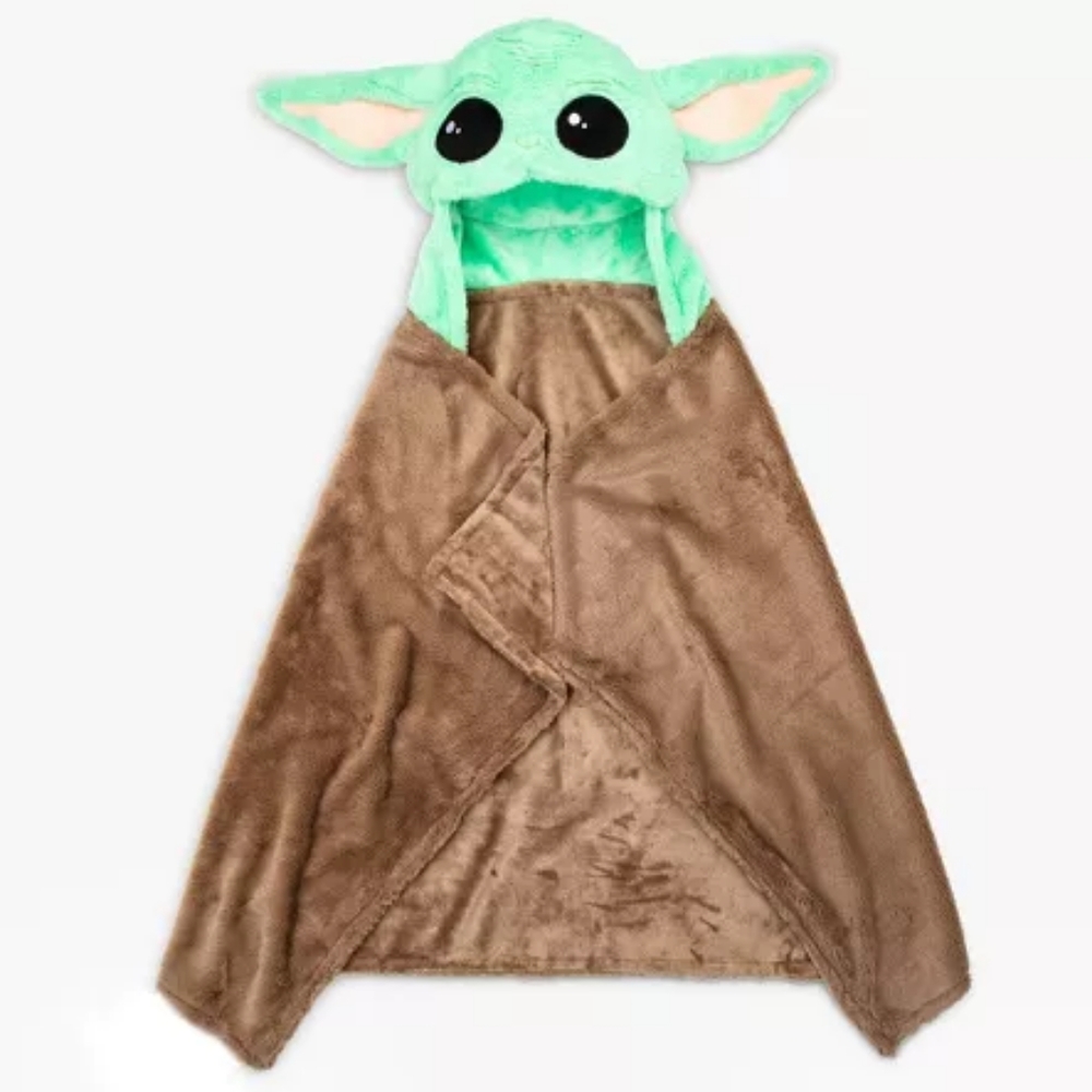 Mandalorian Grogu Hooded Polyester Blanket Baby Yoda